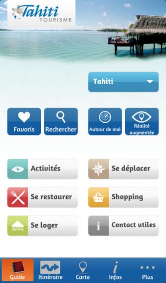 Application mobile de Tahiti Tourisme
