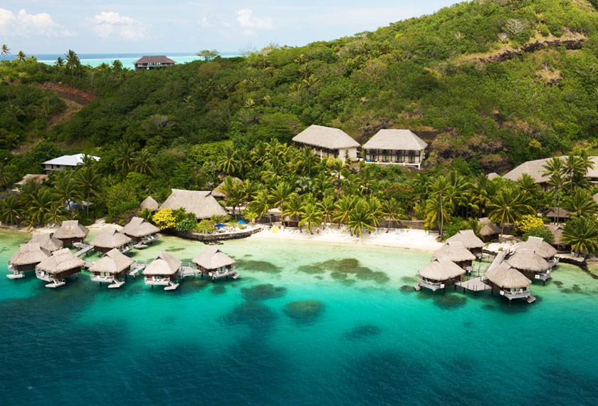 Vue aérienne sur l'hôtel Maitai Bora Bora